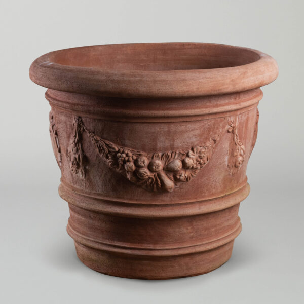 Ornamenti Large Festooned Vase terracotta flower pot