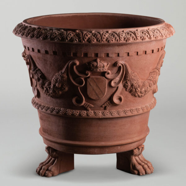 Ornamenti Grand Cosimo Vase with Lion Feet and Medici crown coat of arms