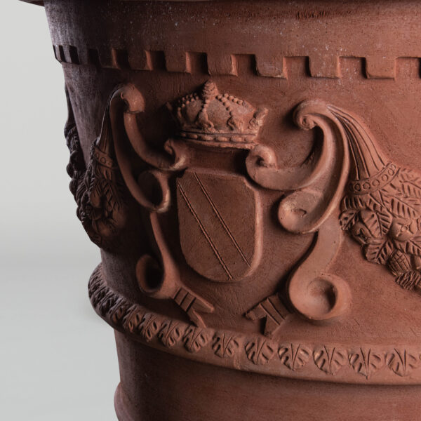 Ornamenti Grand Cosimo Vase with Lion Feet Medici crown Tuscan heraldic coat of arms