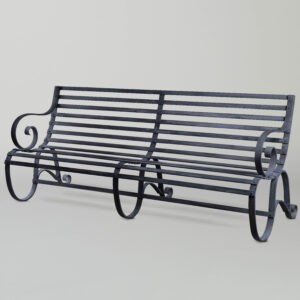 Ornamenti Helmsley Seat in wrought iron garden furniture with zinc finish