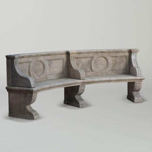 Ornamenti Vicenza Curved Seat in carved limestone