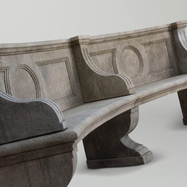 Ornamenti Vicenza Curved Seat in carved limestone detail