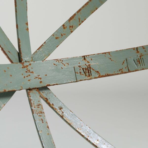 Armillary Sphere Sundial, distressed hour band showing rusty aged patina