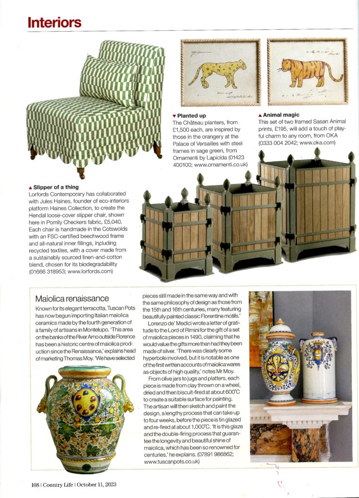 ORNAMENTI in Country Life 11 October 2023