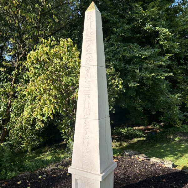 ORNAMENTI Landscape Obelisk with Egyptian hieroglyphs in Wales